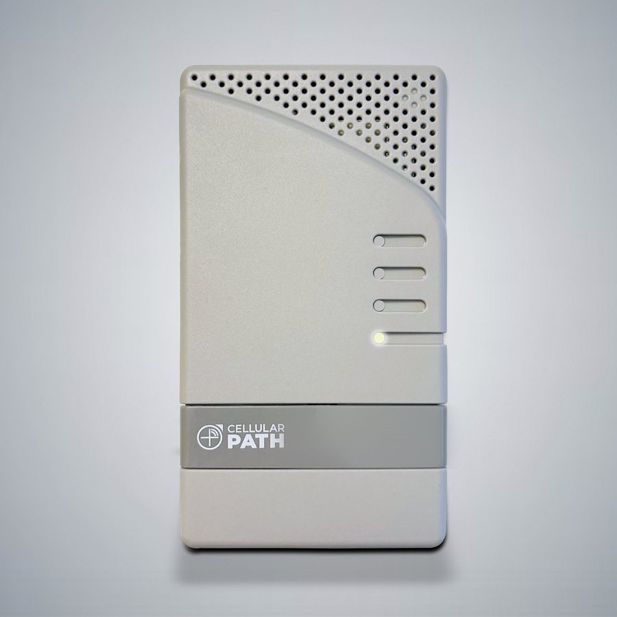 The indoor controller for the No Modem model, a plain wall unit with four status lights down one edge.